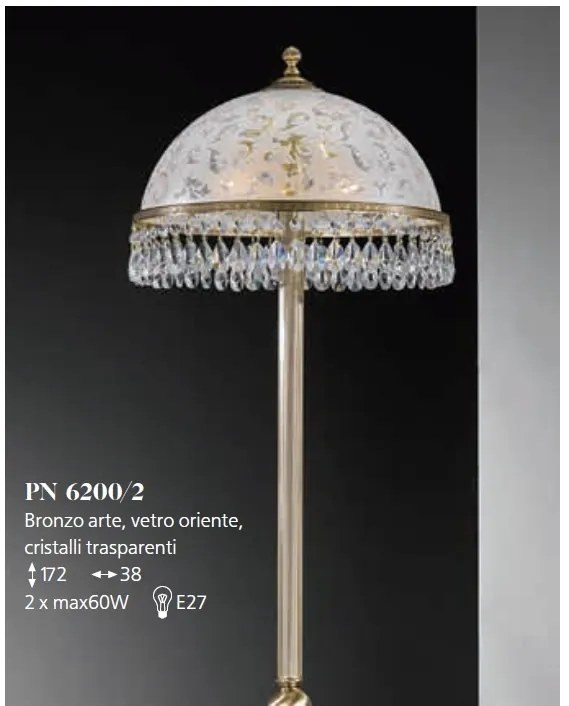 Lampa de podea design clasic realizata manual din alama si Cristal Scholer 6200