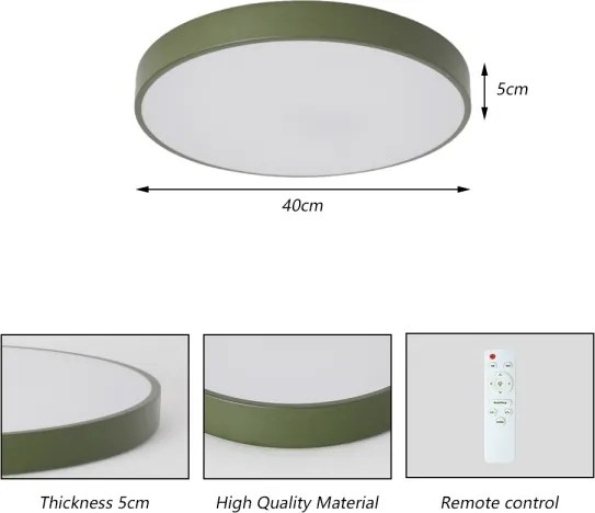 Brilagi - Plafonieră LED dimabilă POOL LED/48W/230V 3000-6000K 40 cm verde+telecomandă