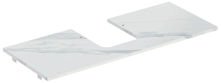 Blat pentru lavoar Geberit One cu decupaj central 120 cm tip marmura alba