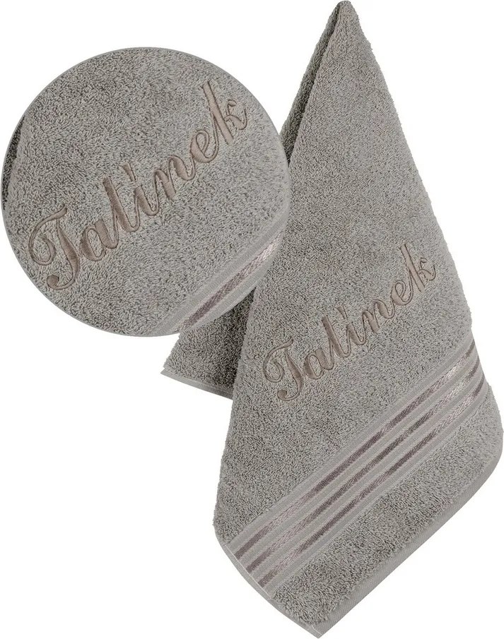 Prosop frotir Bellatex cu broderie Tatínek Gri închis, 50 x 100 cm