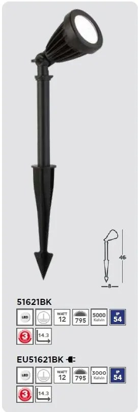 Proiector cu tarus, iluminat exterior LED IP54 Spikey