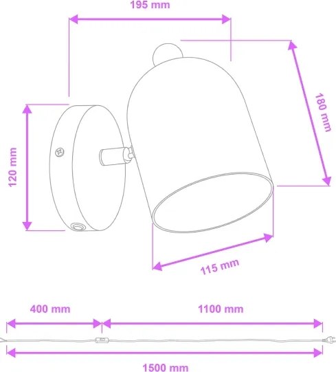 Brilagi - Aplica spot de perete GALLION 1xE27/15W/230V bej