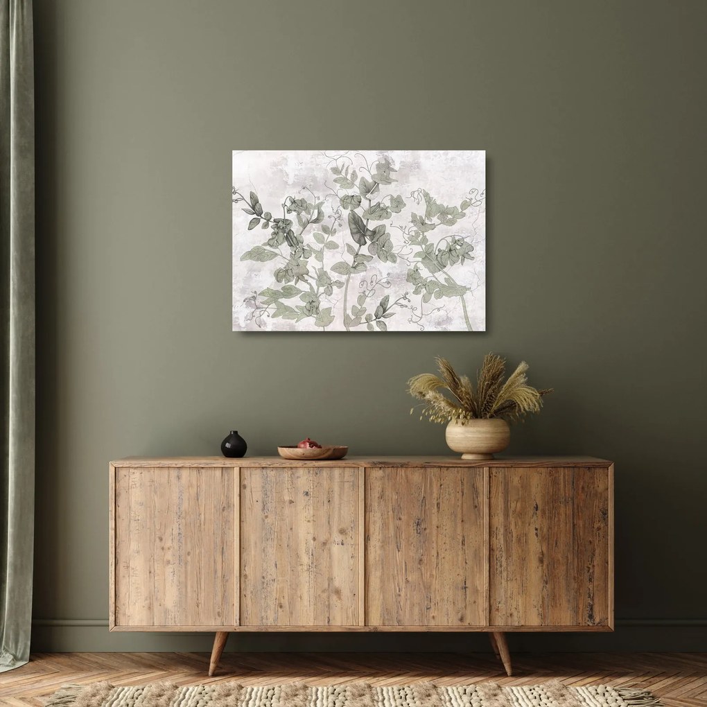 Tablou pe sticlă - Plante in ipsos (70x50 cm)
