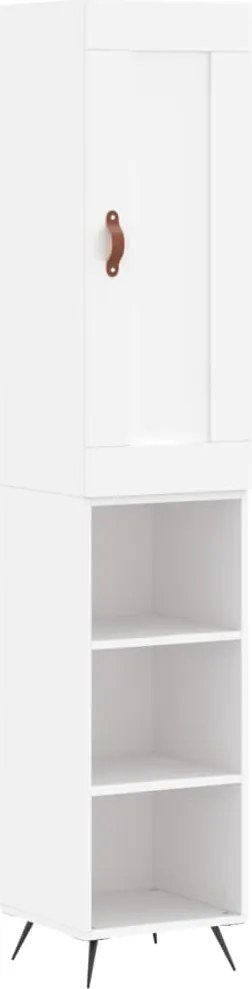 vidaXL Dulap înalt, alb, 34,5x34x180 cm, lemn prelucrat