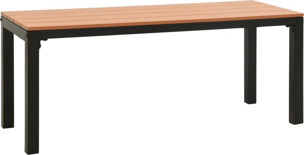 vidaXL Bancă de grădină, maro și negru, 110 cm, oțel și WPC