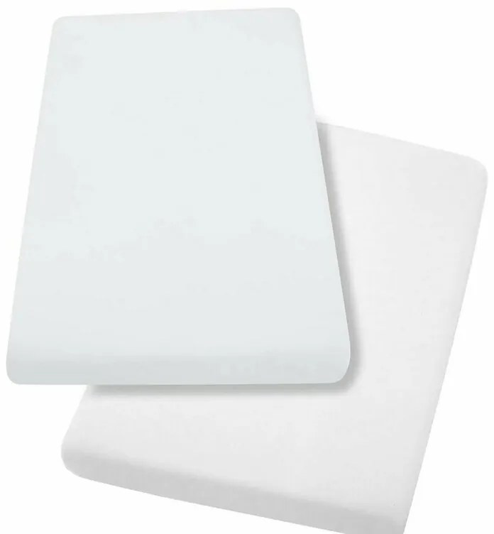 Clevamama - Cearceaf Cu elastic, 2 bucati  din Bumbac, 120x60 cm, Alb