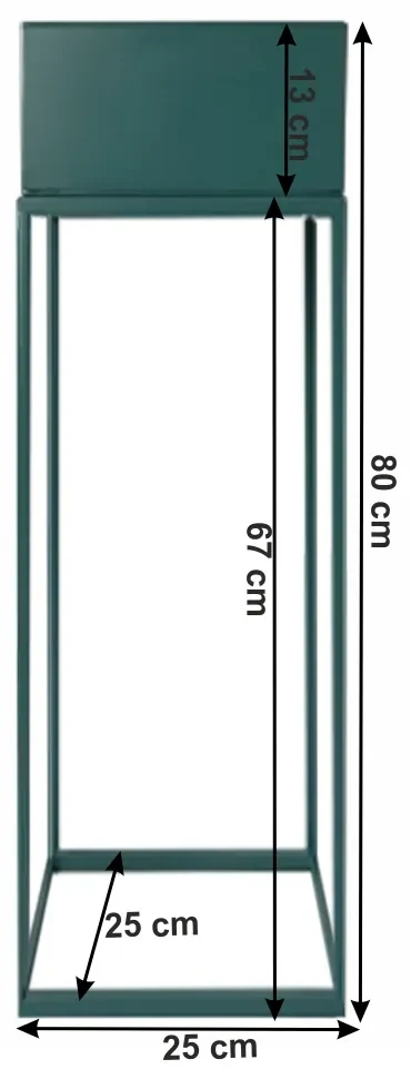 Ghiveci de flori din metal multifuncţional, verde închis, INDIZE TYP 1 WL4211