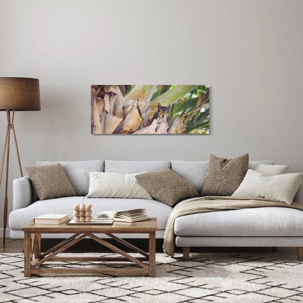 Tablou cu veverița în copaci (120x50 cm)