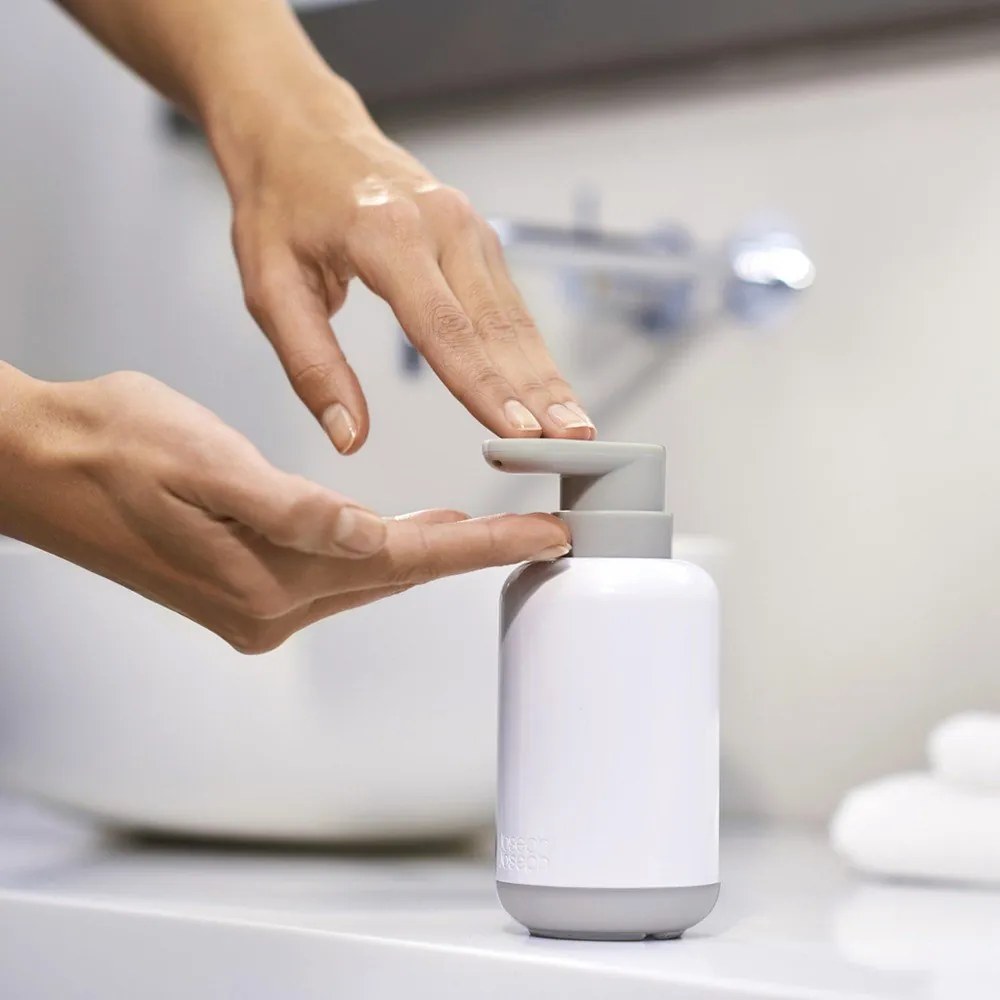 Dozator de săpun lichid alb din plastic 300 ml Duo – Joseph Joseph