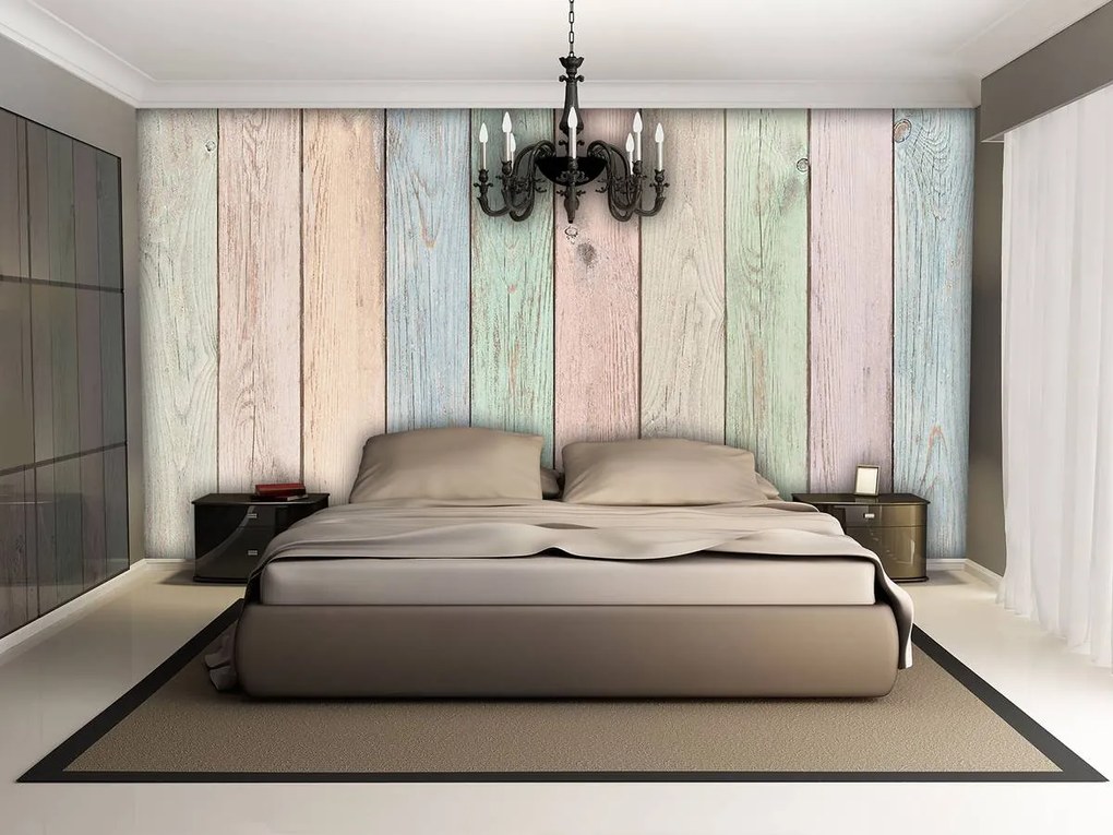 Fototapet - Scânduri colorate (152,5x104 cm)