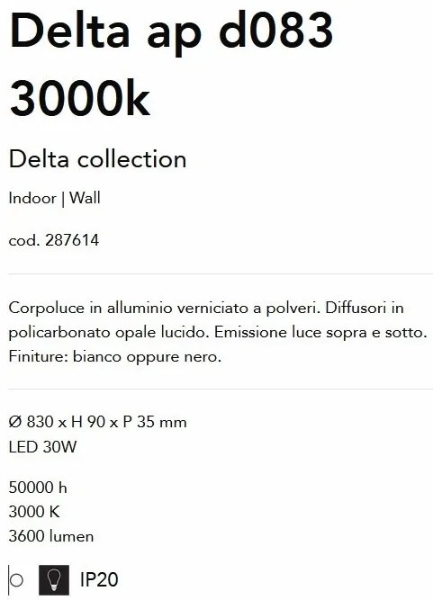 Aplica LED iluminat ambiental Delta ap d083 3000k