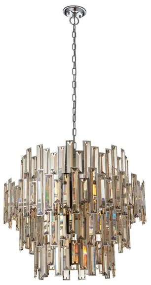 Endon 72746 - Lustru din cristal VIVIANA pe lanț, 15xE14/40W/230V, fumuriu