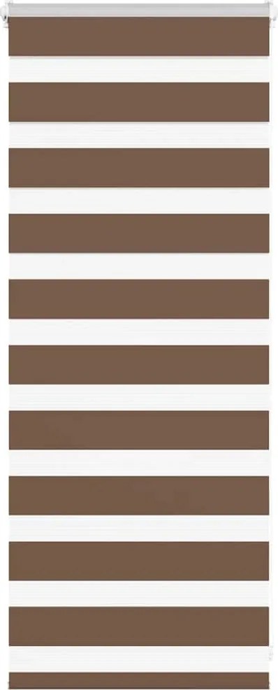 vidaXL Jaluzea tip zebra maro lățime țesătură 55,9 cm poliester