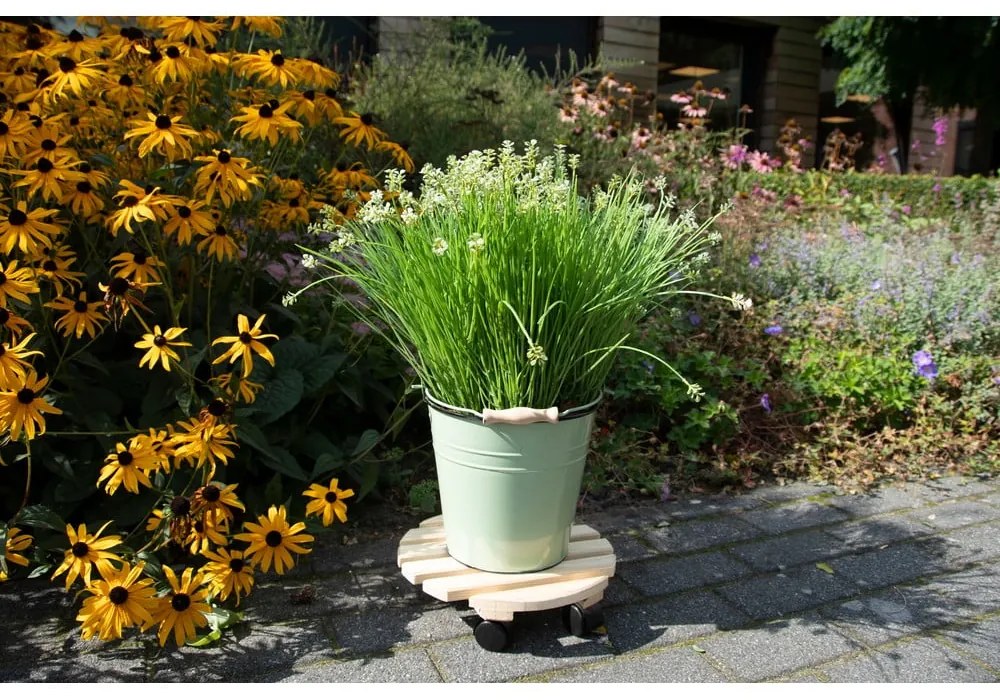 Bază mobilă pentru ghiveci din lemn ø 29 cm (înălțime 8 cm) Indoor &amp; Outdoor – Esschert Design