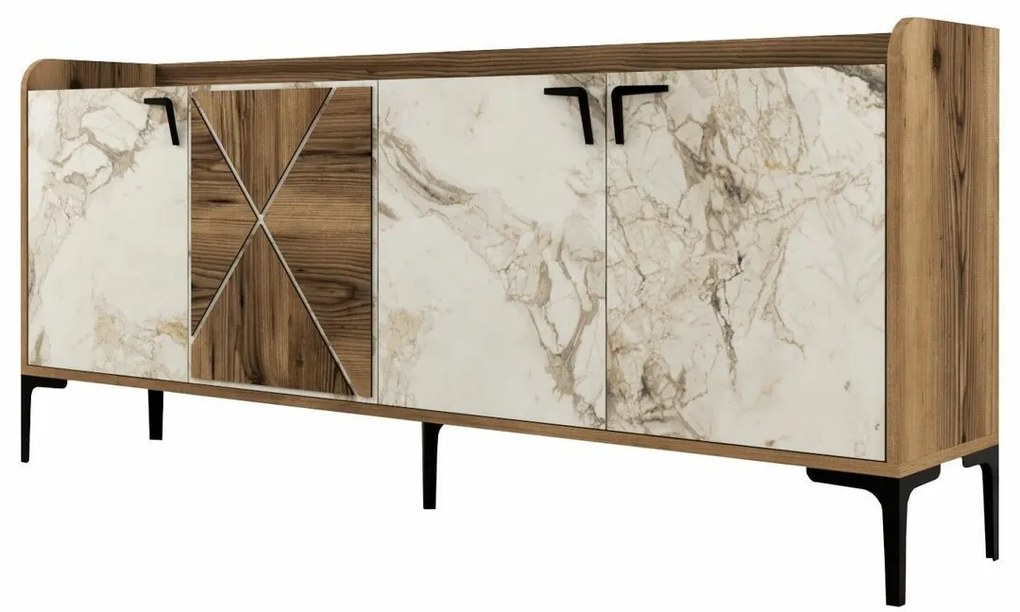 Dulap Venedik Walnut and White Marble