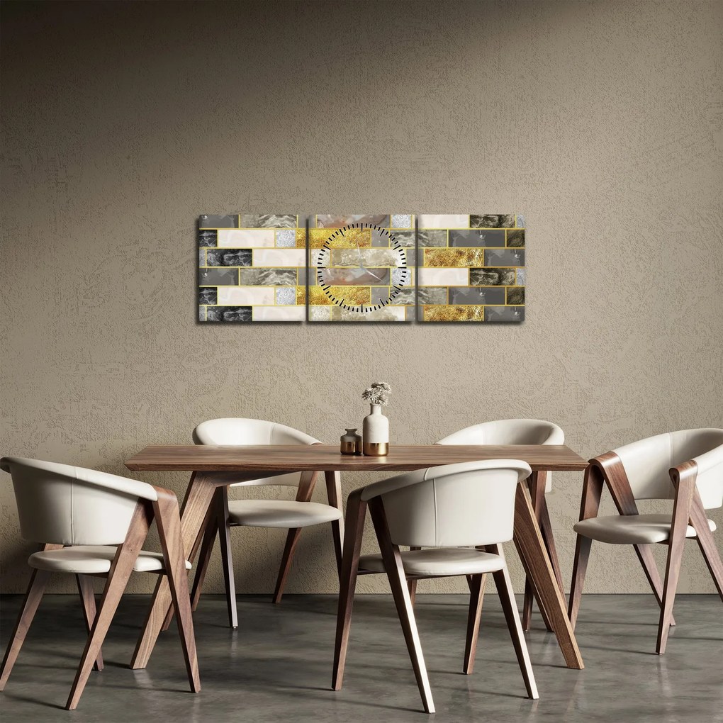 Tablou - Decor cu texturi (cu ceas) (90x30 cm)