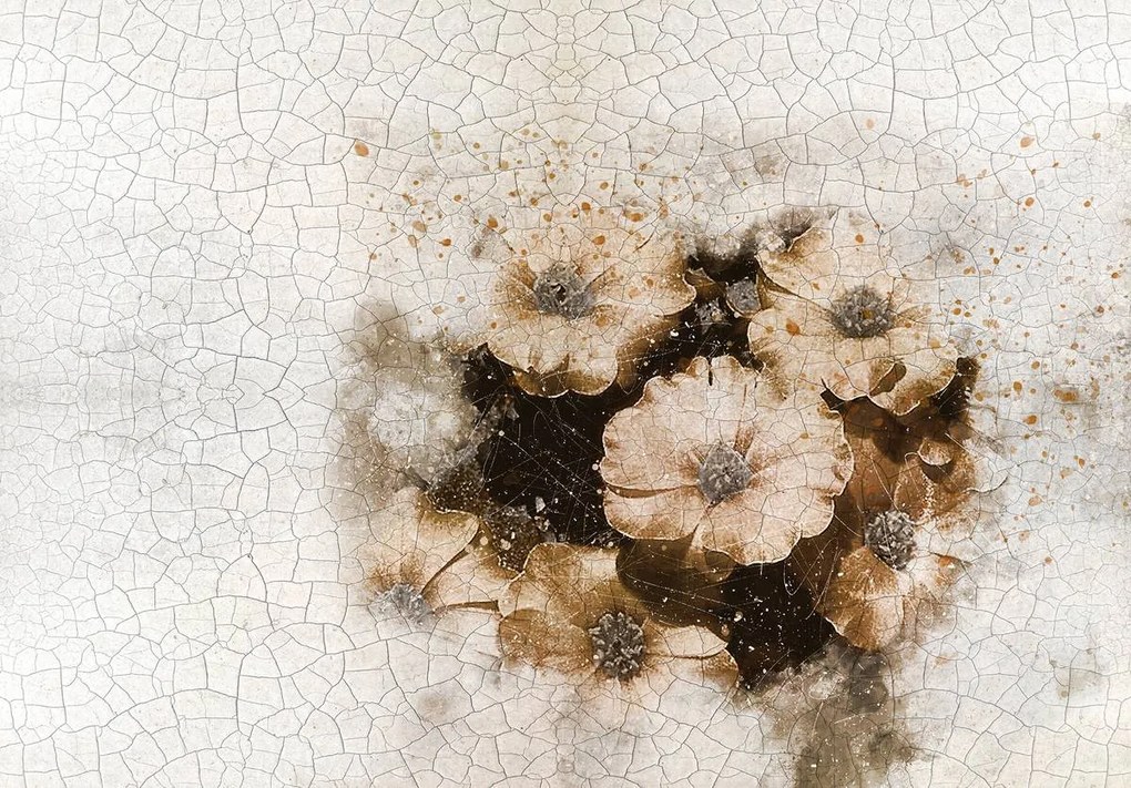 Fototapet - Flori - perete spart (152,5x104 cm)