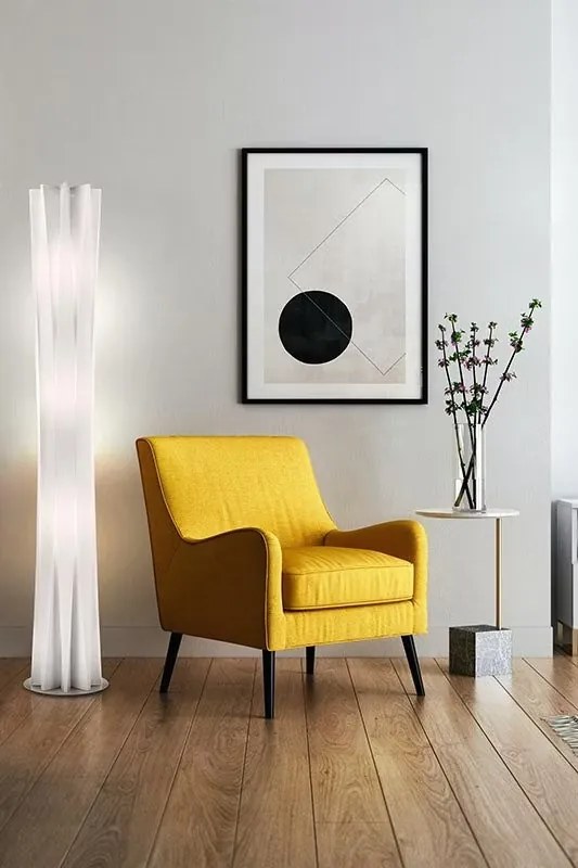 Lampadar design Art Deco realizat manual Bach XL White