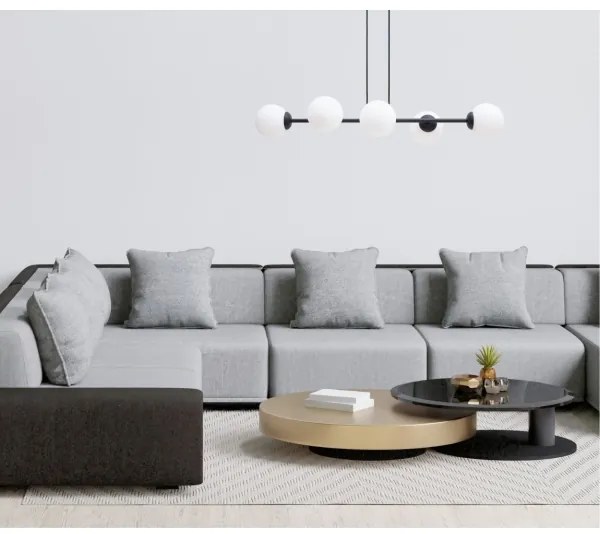 Lustră pe cablu FIRA 5xE27/60W/230V negru