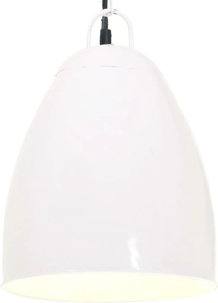 vidaXL Lampă suspendată industrială, 25 W, alb, 32 cm, E27, rotund