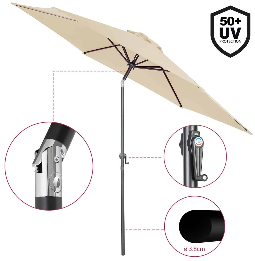 Deuba Umbrelă de soare de grădină Ø300cm - bej