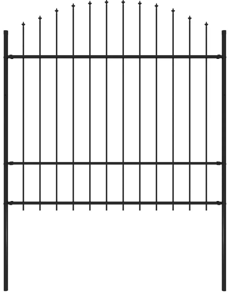 vidaXL Gard de grădină cu vârf tip suliță din oțel, 181x175 cm, negru