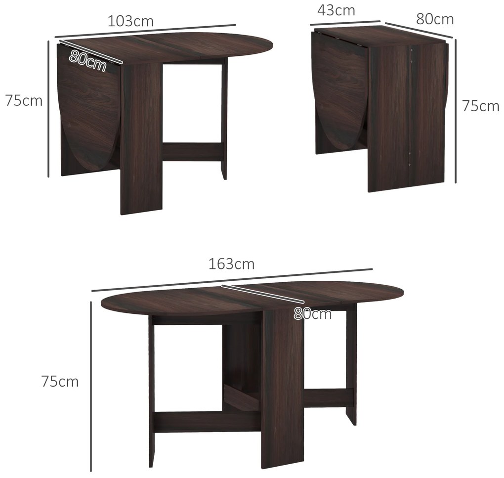 HOMCOM Masa Plianta de Luat Masa, Masa cu Panouri Rabatabile | Aosom Romania