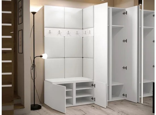Mobilier Hol Timothy III (Alb + piele ecologică Soft 011). 1059889