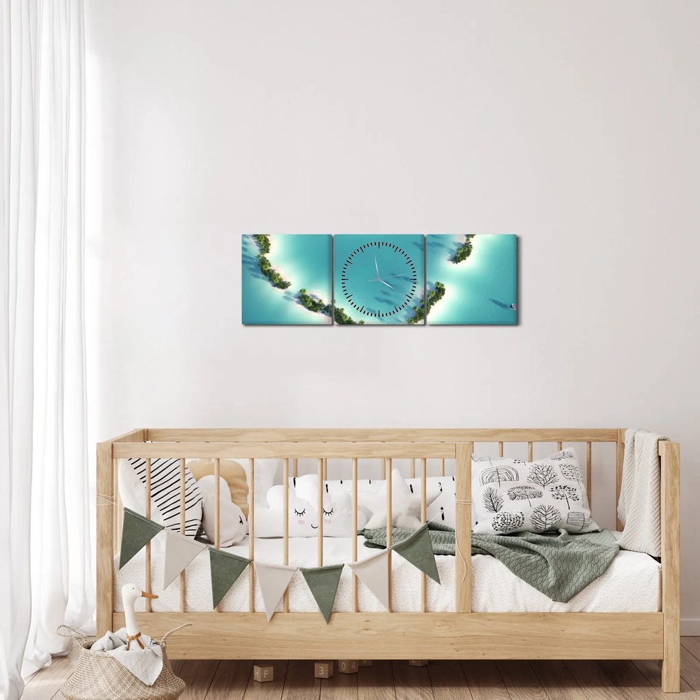 Tablou - Insulele inimii (cu ceas) (90x30 cm)