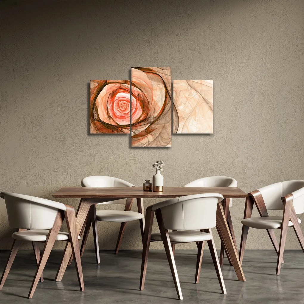 Tablou - Abstract trandafir roz cu fundal alb (90x60 cm)