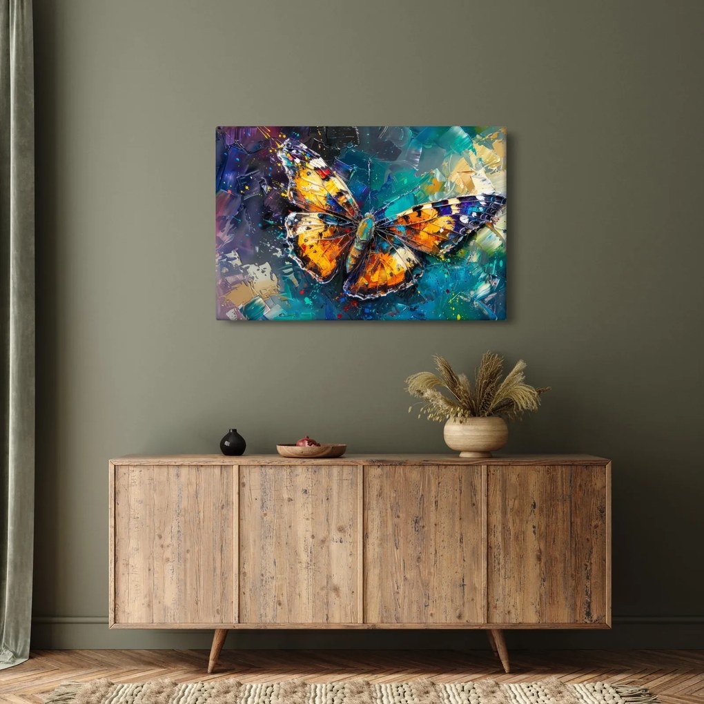 Tablou - Fluture, pictură în ulei (90x60 cm)