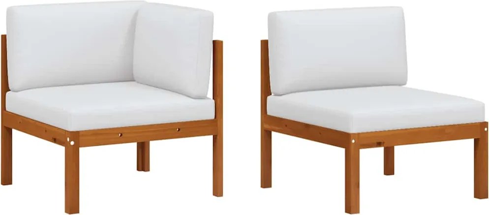 vidaXL Set fotoliu de grădină 2 piese cu perne din lemn de salcâm și frânghie