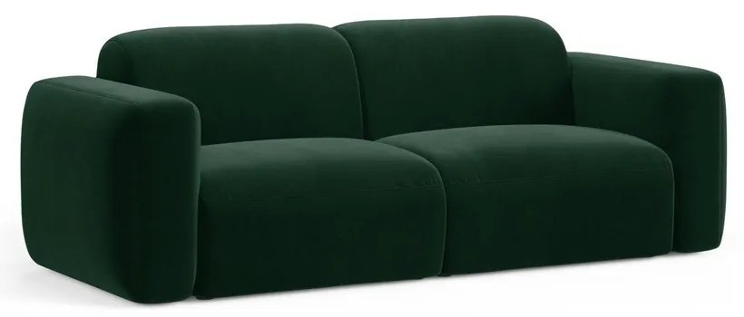 Canapea verde-închis cu tapițerie din catifea 220 cm Strino – Cosmopolitan Design