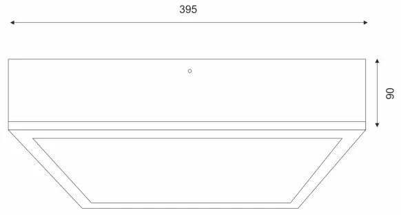 Plafonieră NATURAL SQUARE 4xE27/15W/230V 39x39 cm pin/negru