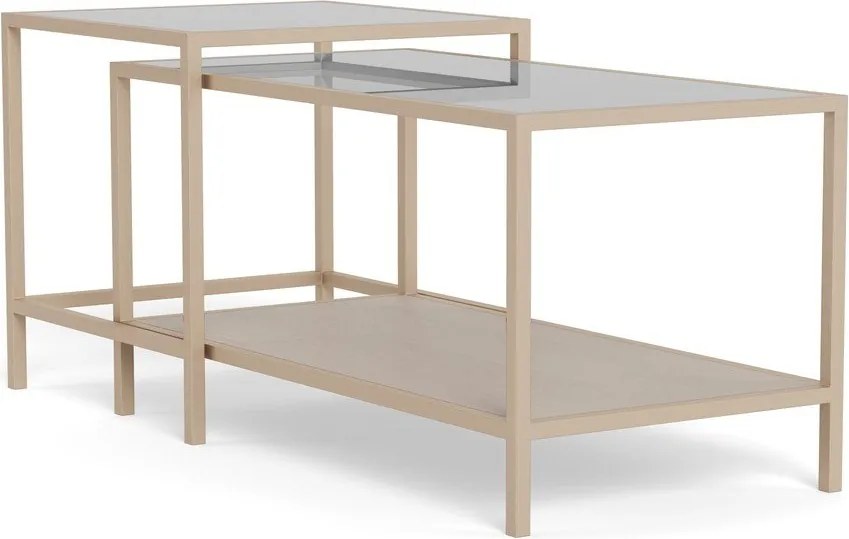 Măsuțe de cafea gri 2 buc. din oțel 50x90 cm Seaford – Actona