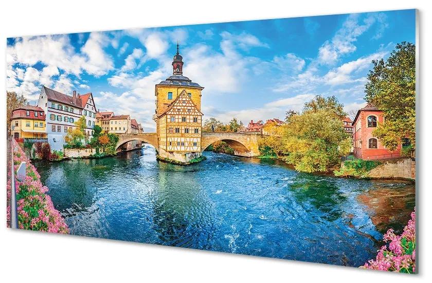 Tablouri pe sticlă Germania poduri râu vechi oraș