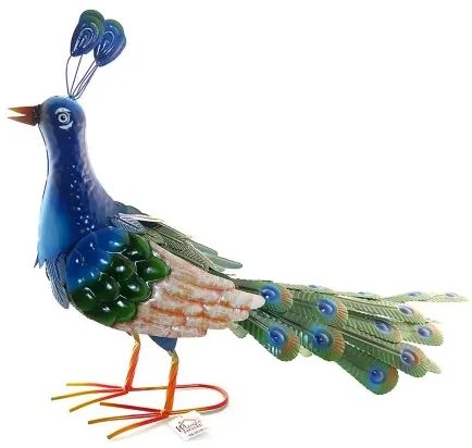 Decoratiune gradina, metalica, paun, 76x30x46 cm