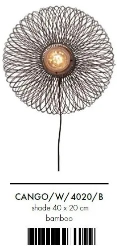 Aplica de perete eco din bambus Cango S 40x20, bl