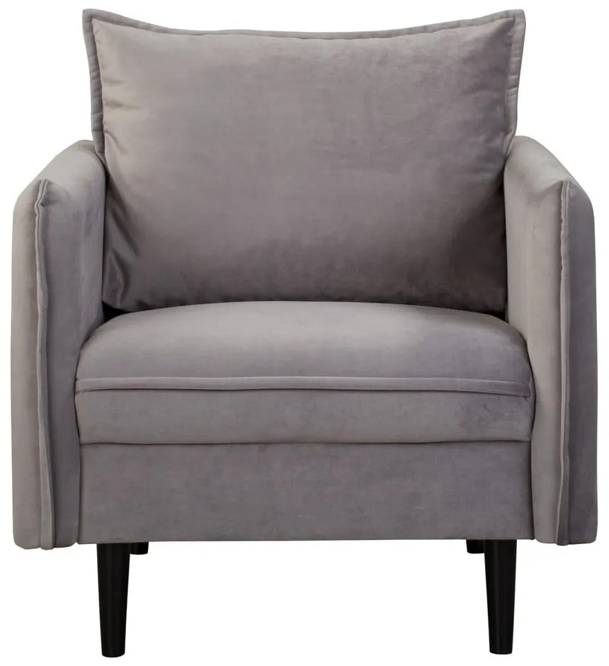 Fotoliu gri cu tapițerie din catifea Juli – Ropez
