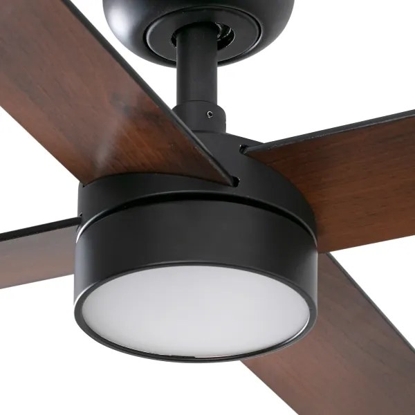 Ventilator LED dimabil FARO 34356WT-1TW RUDDER L 18W/230V maro/negru d. 132 cm WT + telecomandă