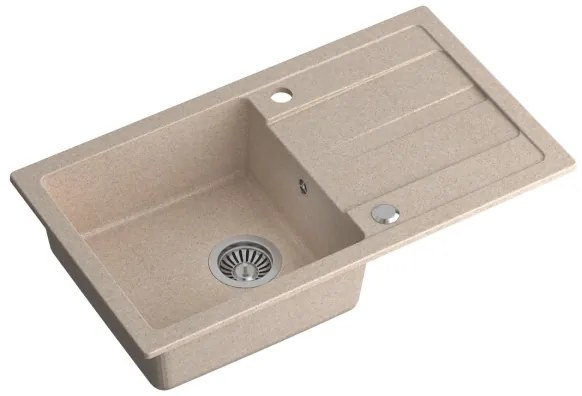 Sapho - Chiuvetă de bucătărie 77x44 cm granit/bej