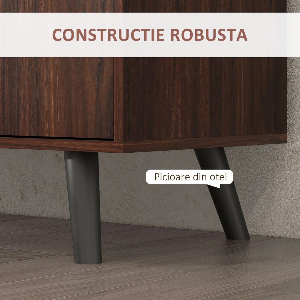 HOMCOM Bufet Modern pentru Sufragerie, Sala de Mese si Intrare din PAL cu 2 Dulapuri si 3 Sertare | Aosom RO