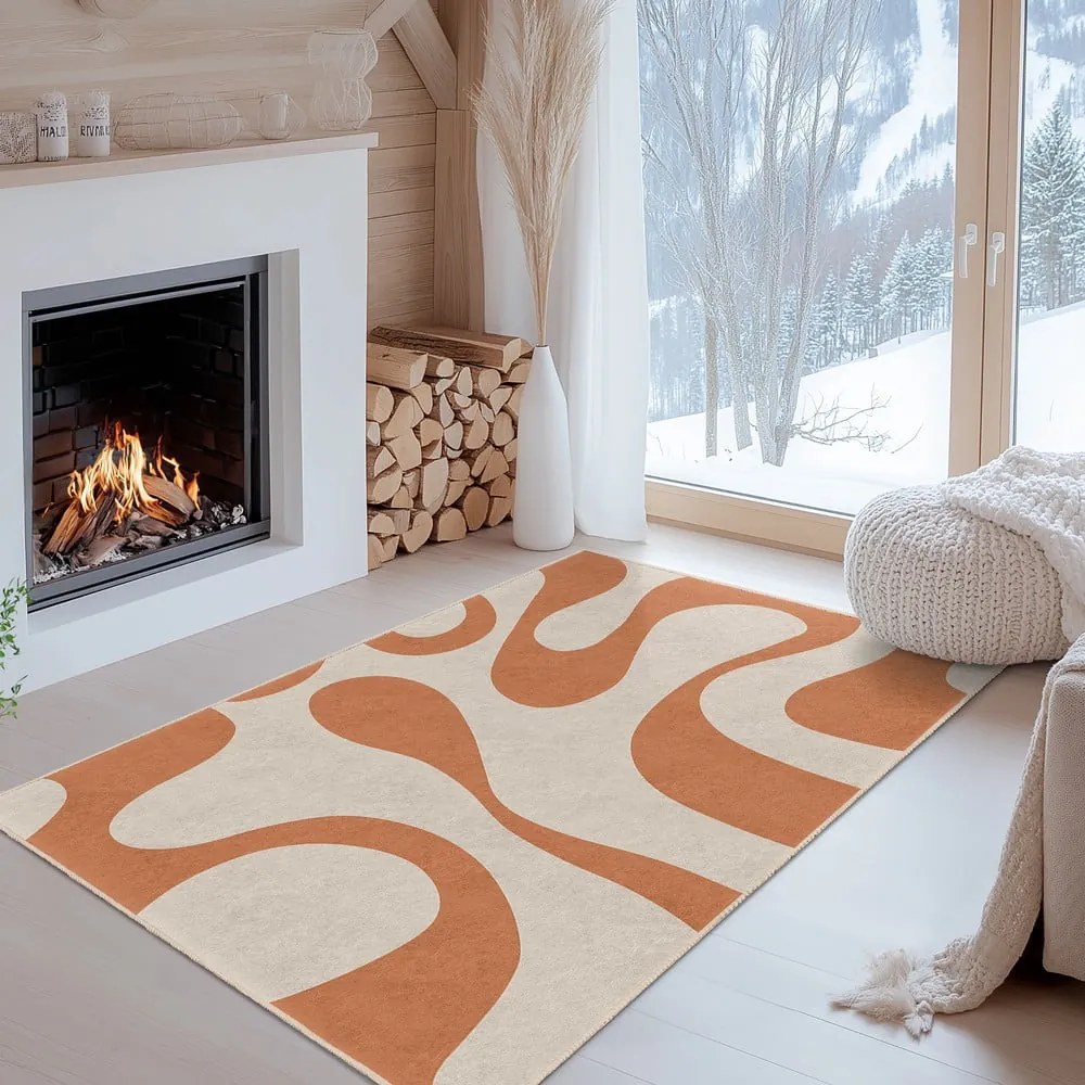 Covor tip traversă portocaliu lavabil 80x200 cm Caramel Latte – Mila Home