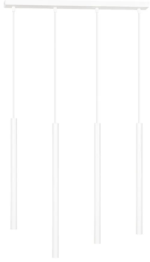 Lustra moderna liniara alba cu 4 pendule Selter