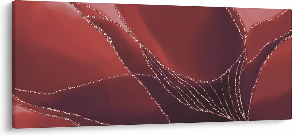 Tablou - Floare abstractă roșie N⁰2 (120x50 cm)