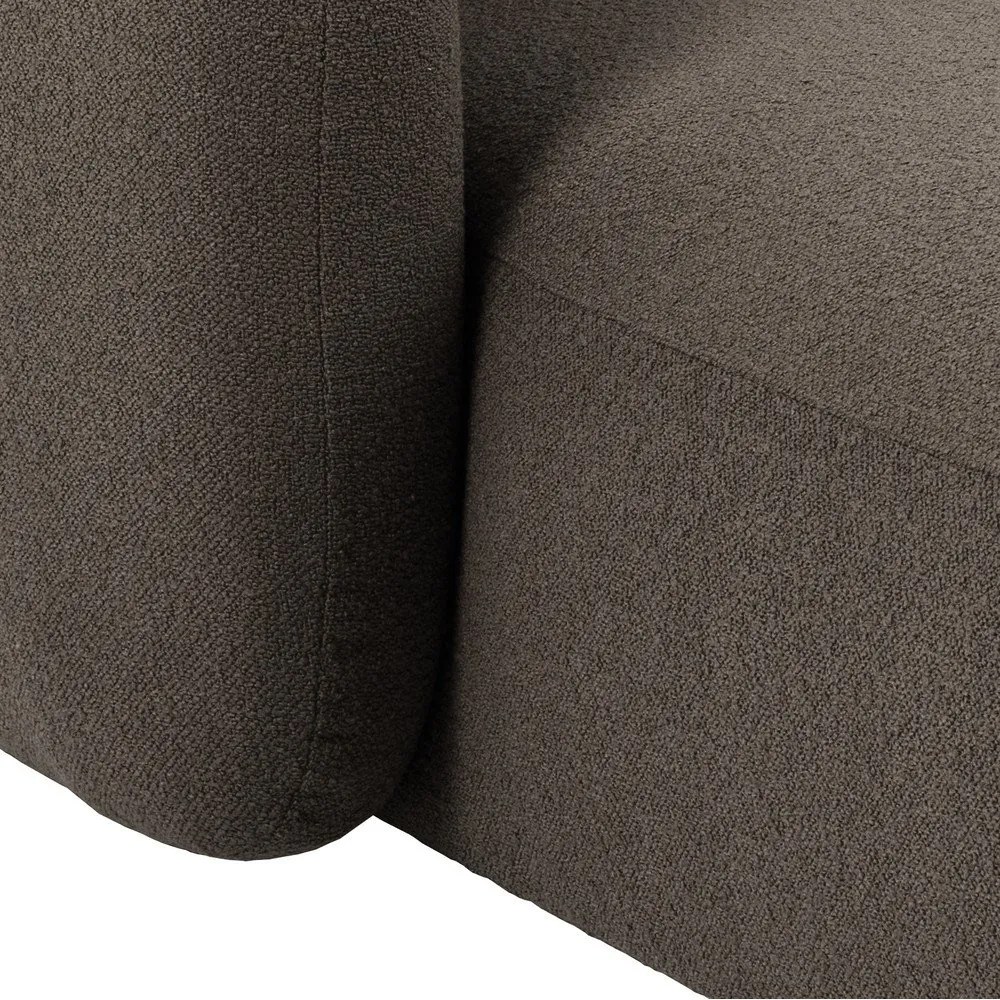 Colțar gri/maro cu tapițerie din stofă bouclé (colț dreapta) Imola – Bonami Selection