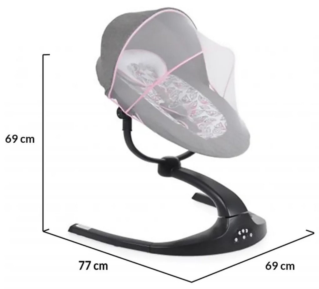 Balansoar Pentru Bebelusi cu conectare la priza si telecomanda NOVOKIDS Meyra Swing, Cu plasa insecte, Multifunctional, Pliabil, 5 viteze de