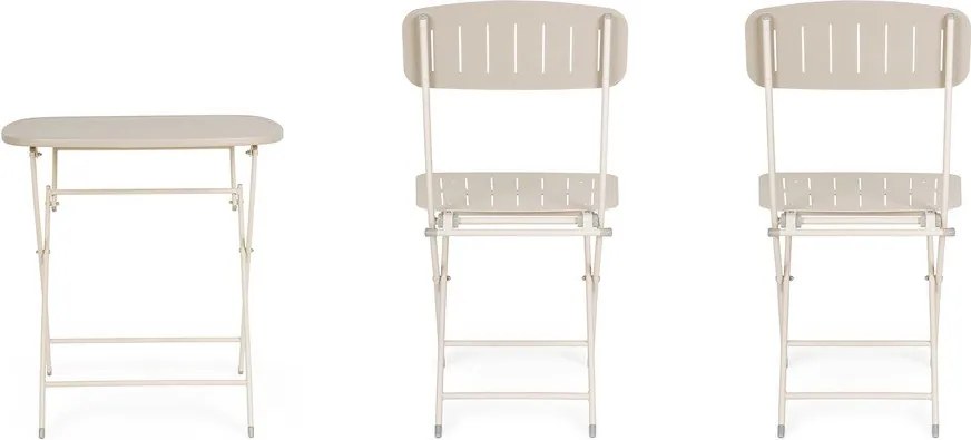 Set de dining pentru grădină bej din oțel pentru 2 persoane Yvonne – Bizzotto