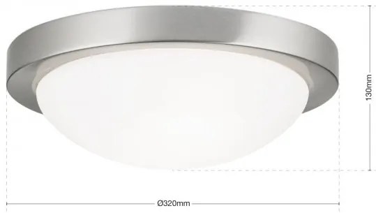 Plafoniera iluminat baie, protectie IP44, diametru 32cm, Fato satin chrome NU 9-365/32 satin OR