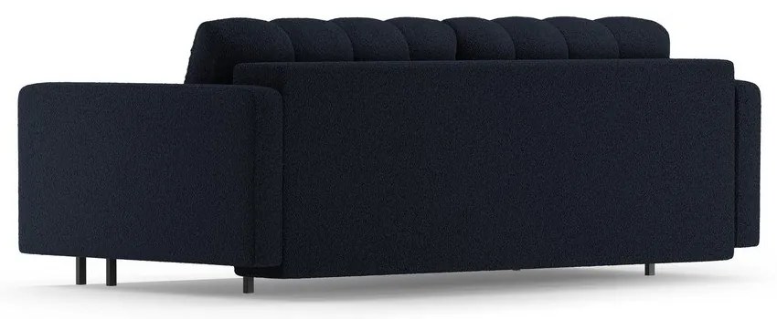 Canapea albastru-închis extensibilă, cu spațiu de depozitare cu tapițerie din țesătură bouclé 222 cm Bali – Cosmopolitan Design